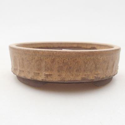 Ceramic bonsai bowl 9 x 9 x 2.5 cm, brown color - 1