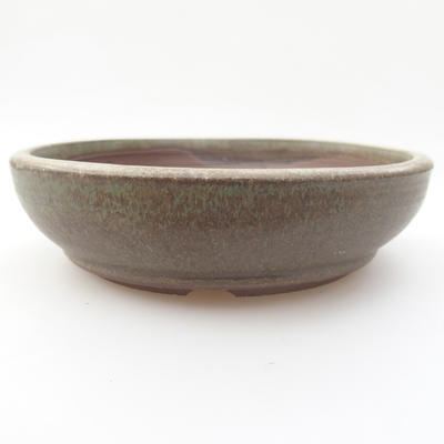 Ceramic bonsai bowl - 13 x 13 x 3,5 cm, color green - 1