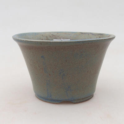 Ceramic bonsai bowl 11 x 11 x 7 cm, brown-blue color - 1