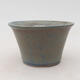 Ceramic bonsai bowl 11 x 11 x 7 cm, brown-blue color - 1/3