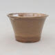 Ceramic bonsai bowl 11 x 11 x 7 cm, beige color - 1/3