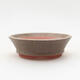 Ceramic bonsai bowl 8.5 x 8.5 x 2.5 cm, brown color - 1/3