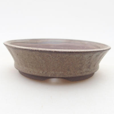 Ceramic bonsai bowl 9.5 x 9.5 x 2.5 cm, brown color - 1