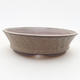 Ceramic bonsai bowl 9.5 x 9.5 x 2.5 cm, brown color - 1/4
