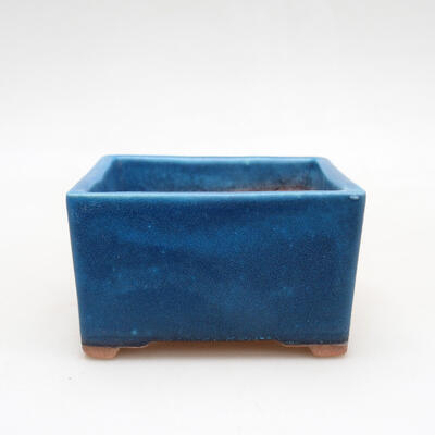 Ceramic bonsai bowl 8 x 8 x 4.5 cm, color blue - 1