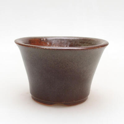 Ceramic bonsai bowl 10.5 x 10.5 x 6.5 cm, color brown - 1