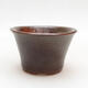 Ceramic bonsai bowl 10.5 x 10.5 x 6.5 cm, color brown - 1/3