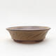 Ceramic bonsai bowl 11 x 11 x 3 cm, color brown - 1/3