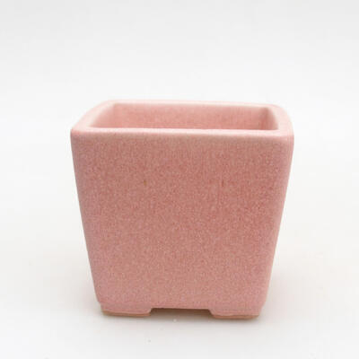 Ceramic bonsai bowl 7 x 7 x 7 cm, color pink - 1