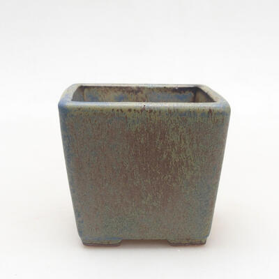 Ceramic bonsai bowl 7 x 7 x 7 cm, color blue-brown - 1