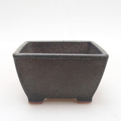 Ceramic bonsai bowl 9.5 x 9.5 x 5.5 cm, color gray - 1