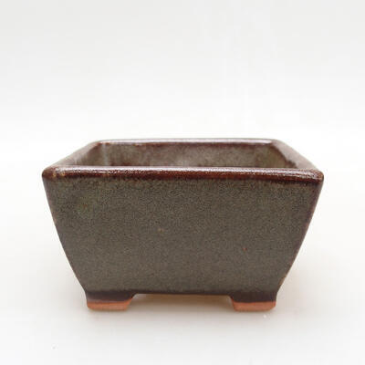 Ceramic bonsai bowl 9.5 x 9.5 x 5.5 cm, color brown - 1