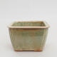 Ceramic bonsai bowl 8 x 8 x 5 cm, color beige - 1/3