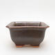 Ceramic bonsai bowl 10 x 10 x 6 cm, color brown - 1/3