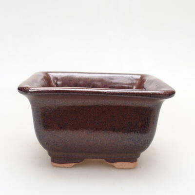 Ceramic bonsai bowl 10 x 10 x 6 cm, color brown - 1