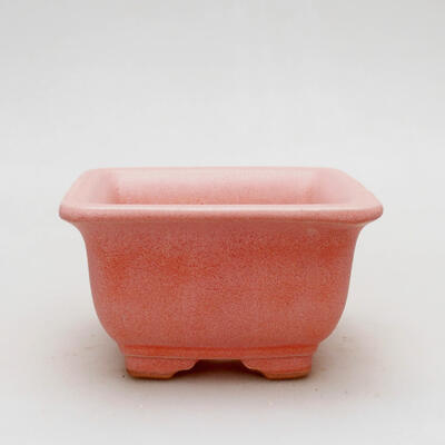 Ceramic bonsai bowl 10 x 10 x 6 cm, color pink - 1