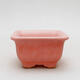 Ceramic bonsai bowl 10 x 10 x 6 cm, color pink - 1/3