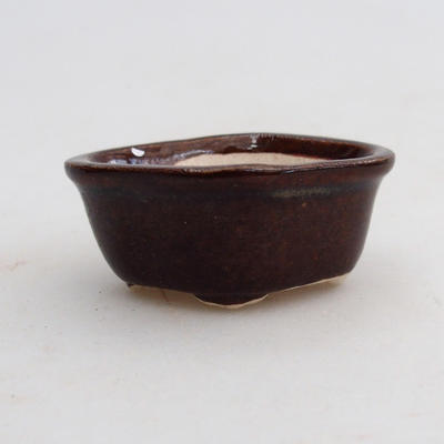Mini bonsai bowl 5 x 4 x 2 cm, brown color - 1