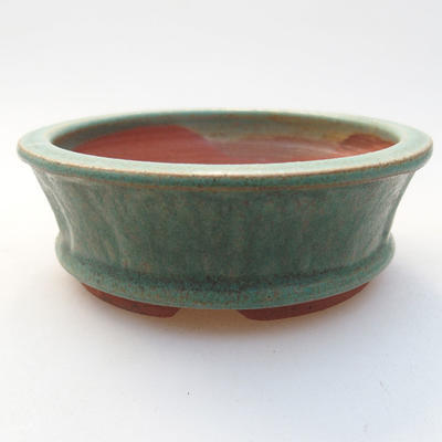 Ceramic bonsai bowl 9.5 x 9.5 x 3 cm, color green - 1