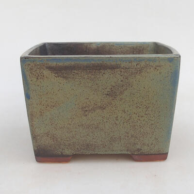 Ceramic bonsai bowl 15.5 x 15.5 x 10.5 cm, brown-blue color - 1