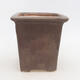 Ceramic bonsai bowl 14.5 x 14.5 x 15.5 cm, brown color - 1/3