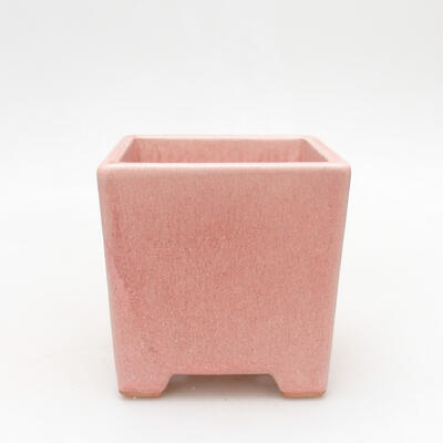 Ceramic bonsai bowl 8.5 x 8.5 x 8.5 cm, color pink - 1