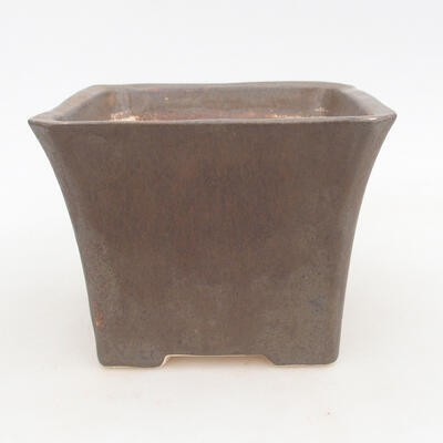 Ceramic bonsai bowl 14.5 x 14.5 x 11.5 cm, brown color - 1