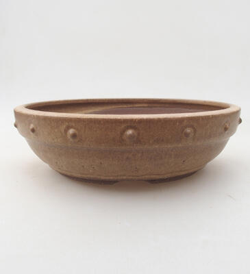 Ceramic bonsai bowl 20 x 20 x 5.5 cm, brown color - 1