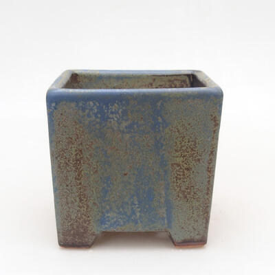 Ceramic bonsai bowl 8.5 x 8.5 x 8.5 cm, color blue-brown - 1