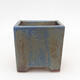Ceramic bonsai bowl 8.5 x 8.5 x 8.5 cm, color blue-brown - 1/3