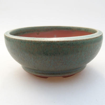 Ceramic bonsai bowl 10 x 10 x 4.5 cm, color green - 1