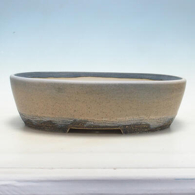 Bonsai bowl 41.5 x 32.5 x 11 cm, gray-beige color - 1