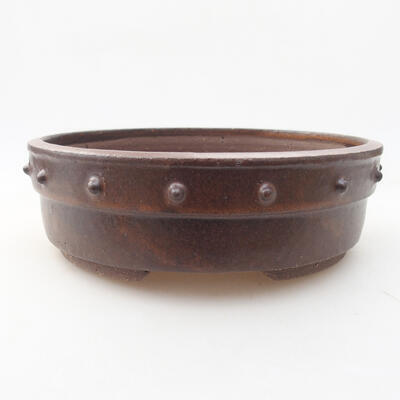 Ceramic bonsai bowl 17 x 17 x 5 cm, color brown - 1