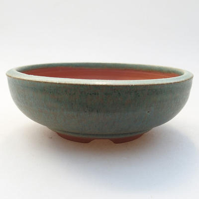 Ceramic bonsai bowl 11.5 x 11.5 x 4 cm, color green - 1