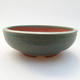 Ceramic bonsai bowl 11.5 x 11.5 x 4 cm, color green - 1/3