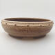 Ceramic bonsai bowl 24.5 x 24.5 x 7.5 cm, beige color - 1/3