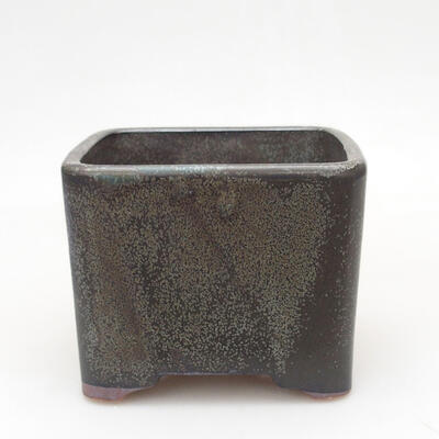Ceramic bonsai bowl 10 x 10 x 8 cm, color gray - 1