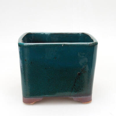 Ceramic bonsai bowl 10 x 10 x 8 cm, color green-black - 1