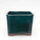 Ceramic bonsai bowl 10 x 10 x 8 cm, color green-black - 1/3