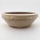 Ceramic bonsai bowl 15 x 15 x 5.5 cm, beige color - 1/3