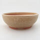 Ceramic bonsai bowl 14 x 14 x 5 cm, beige color - 1/3