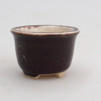 Mini bonsai bowl 4 x 4 x 3 cm, brown color - 1