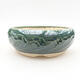 Ceramic bonsai bowl 12.5 x 12.5 x 5 cm, color green - 1/3