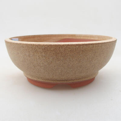 Ceramic bonsai bowl 15.5 x 15.5 x 5.5 cm, beige color - 1