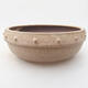 Ceramic bonsai bowl 17 x 17 x 6 cm, beige color - 1/3