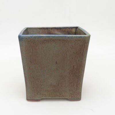Ceramic bonsai bowl 13 x 13 x 13.5 cm, color brown-blue - 1