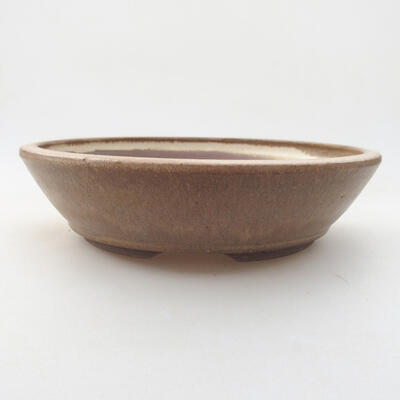 Ceramic bonsai bowl 19 x 19 x 5 cm, beige color - 1