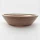 Ceramic bonsai bowl 19 x 19 x 5 cm, beige color - 1/3