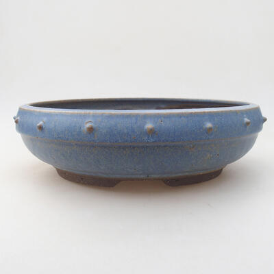 Ceramic bonsai bowl 26 x 26 x 8 cm, color blue - 1