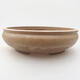 Ceramic bonsai bowl 19.5 x 19.5 x 5.5 cm, beige color - 1/2